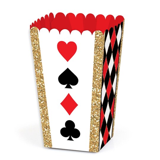 Big Dot of Happiness; Big Dot of Happiness Las Vegas - Casino Party Favor Popcorn Treat Boxes - Set of 12; Category:Favor Boxes; Image:1